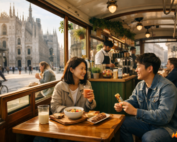 米兰街头跑起“早餐电车”，边通勤边吃健康早餐