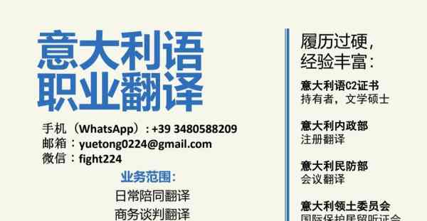 职业翻译，政府翻译，各种居留咨询