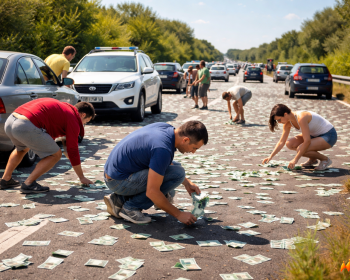 路上全是钱！意大利司机纷纷下车捡钞票，交通瞬间瘫痪