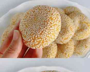 免油炸‼️糯叽叽的芝麻南瓜饼，零难度巨好吃