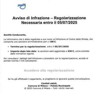 Una delle comunicazioni truffaldine (Foto Polizia locale Alto Garda e Ledro).jpg