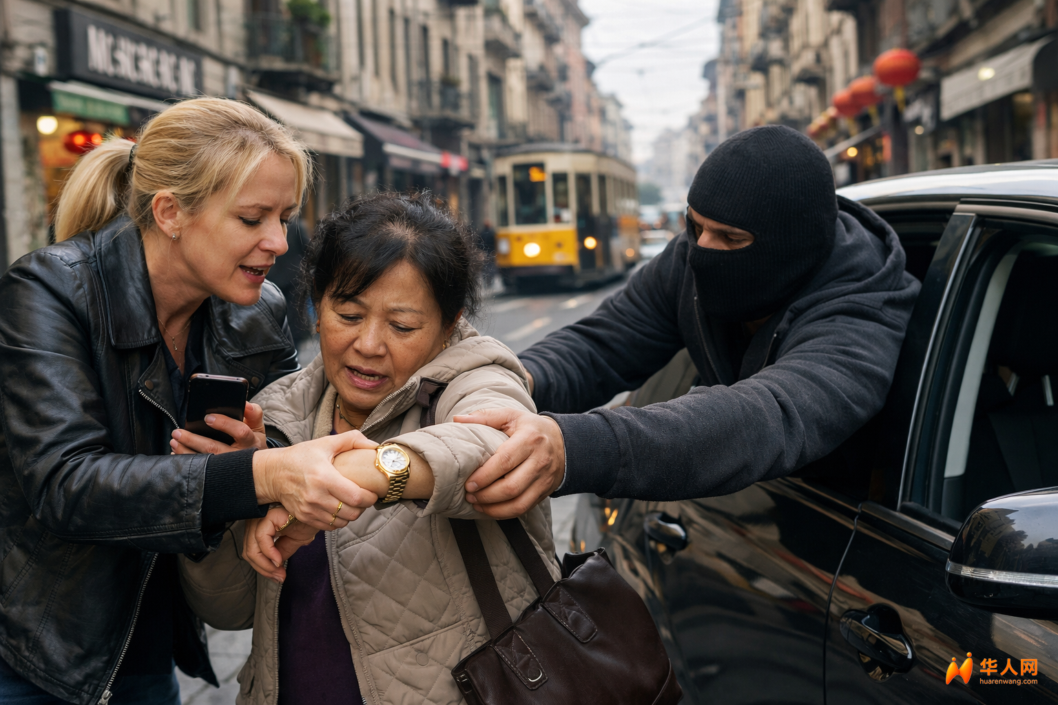米兰华人街白天抢表！外籍女假问路实下手，劳力士瞬间被夺 …