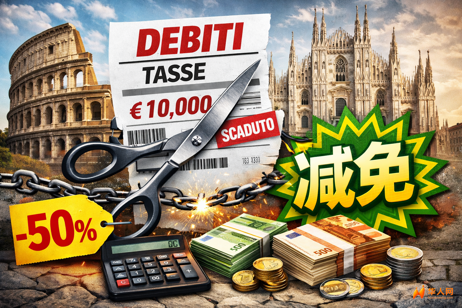 意大利推出“第五次税务减免”！欠税可大幅打折，4月30日前必须申请